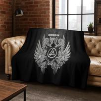 Klasikinis L-Linkin Park Ženklas Roko Grupės Menas Flanelinis Antklodė, Jaukus Minkštas Užklotas Namams Miegamojo Lovai Sofai Piknikui Dangalas Dovana Vaikui 75x90cm gray