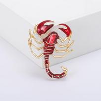 Rhinestone Scorpion Brooches for Women Unisex Insect Pins Event Funny Luxury Gifts New Year Friends Backpack Jewelry Decoration white
