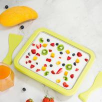 DIY Ice Cream Maker Durable for Home Anti Slip Bottom Stainless Steel Easy to Use Freezer Plate geltona