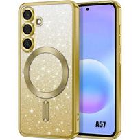 Case for Samsung Galaxy A57 5G, Glitter Anti-Scratch Protection with Magnetic Ring - Gold