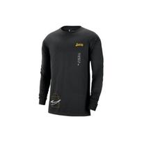 Nike Nba Courtside Los Angeles Lakers Letter Print Loose Fit Crew Neck Casual American Vintage Long Sleeve T-Shirt Men T-Shirt Black DR6346-010 S