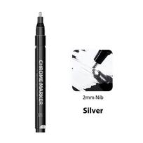 3/1pcs Chrome Pen Markers Mirror Waterproof Paint Repair For Rock Ceramic Glass Metallic Gold Silver Copper 2mm Nib black