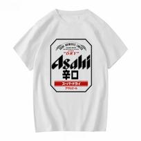 Asahi Japoniško Alaus Marškinėliai Marškinėliai Plakatas Ideali Dovana Madingiems Unisex ir MOTERIMS Švelnus ir Kvėpuojantis Marškinėlis M black