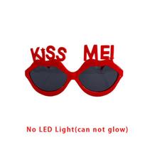 Kiss Me Luminous Glasses Concert Bride To Be Decoration Girls Night Gift Gloiwng Red Lips Sunglasses For Women Y2k Accessories black