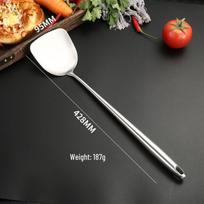 All-Steel Chef's Wok Set: Extended Spatula, Spoon, Ladle & Slotted Spoon All Steel Chef Handle Frying Spatula gray