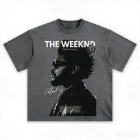 The Weeknd Abel Tesfaye Retro Muzikos Marškinėliai Vyrams Moterims Vintage R&B Atlikėjas Trumpomis Rankovėmis Aukštosios Gatvės Drabužiai Harajuku Patogūs Moteriški Vyriški Drabužiai 4XL black