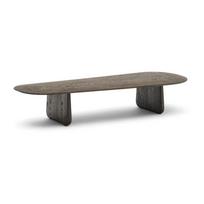 Tamsiai rudos spalvos iš ąžuolo masyvo kavos staliukas 64x146 cm Pirita – Kave Home