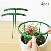 4 vnt. Plastikinis augalo atraminis kuolas Rėmas Šiltnamio tvarkymas Pusapvalė tvirtinimo strypelė Kambinių gėlių augalų vynmedžių laipiojimo laikiklis beige