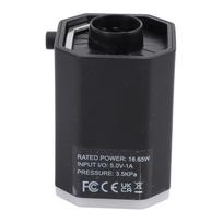 Mini Air Pump Rechargeable Portable 3.5kPa Inflator Deflator Pumps with Camping Light for Pool Toys Camping Mat black