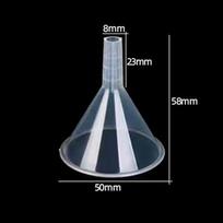 Portable Transparent Plastic Funnel Set Lab PP Funnels 100mm x 2, 75mm x 2, 50mm x 2mm gray