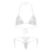 Moterims Gėlių Rankų Darbo Nėrimo Apatinio Trikotažo Bikini Komplektas Tuščiaviduris Dviejų Dalių Maudymosi Kostiumas M smėlis