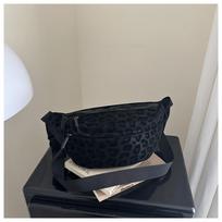 Rudens/Žiemos Ypač Šauni Leopardų Rašto Moteriška Laisvalaikio Rankinė Retro Dizaino Madinga Crossbody Peties Juosmens Rankinė Užtrauktuko Užsegimas juoda