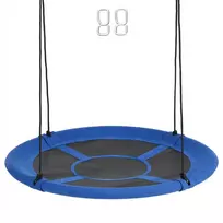 Lizdo sūpynės Ø110cm 150kg reguliuojamos Mėlyna 3-12 metų