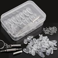 Eyeglasses Nose Pads With Screwdriver Diy Soft Silicone Air Chamber Glasses Replacement Repair Tools Anti-Slip Nose Pad Screw 1set