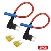 2 vnt. 12V saugiklių laikiklis „Add-A-Circuit“ adapteris Micro2 Mini Mažas Standartinis Atm Automobilio saugiklis Su as the picture black