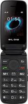 Blow Black Phone for Seniors with a Flip Cover S24