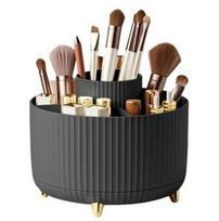 Sukama kosmetikos ir šepetėlių dėžutė organizatorius 360°, juodos spalvos 14x12cm
