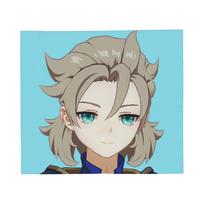 Smug Albedo Genshin Impact Blanket Flannel Printed Cute Games Portable Super Soft Throw Blanket for Bedding Outdoor Quilt 30x40in white