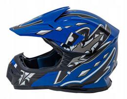 Vaikiškas motociklo BMX paspirtukų šalmas, pilno veido, L dydis 53-54 cm, L