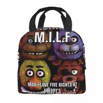 FNAF Insulated Lunch Bag for Men Women Storage Food Box Portable Thermal Cooler Lunch Boxes For Picnic Option 1 black