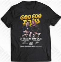 Goo Goo Dolls 39 Years Of 1986 – 2026 Thanks For Memories T-shirt size S-5XL XXXL gray