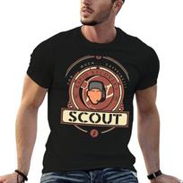 Scout - Red Team T-Shirt Basic Solid Color Short Sleeve Cotton Top XS