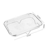 Daugiaaukštis grotelių stovas Non-Stick kepsninės krepšys Patvarus oro grupinės keptuvės stovas Virtuvės įrankiai Rectangle white