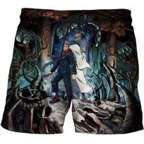 Anime Jujutsu Kaisen 3D Cosplay Shorts Gojo Satoru Costume  Summer Men/Women Casual Pants Shorts High Quality Short Homme L brown
