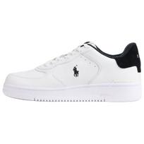 Polo Ralph Lauren Court Masters Leather Round Toe Lace-Up Low-Top Sneakers Men sneakers White Black 100064814 43.5