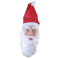 Christmas Santa Claus Beard Mask Holiday Xmas Red Funny Father Christmas Wig Mask for Christmas Party Cosplay Costumes red