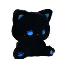 Cute Cat Plush Toy Emo Sad Fluffy White Black Kitten Soft Animal Stuffed Doll Cute Sleep Toys Birthday Valentine's Day Gift blue