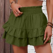 Women's Shorts Casual Summer  Color Beach Loose Pocket Short Skirt Pants XL
