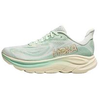 Hoka One One Clifton 10 Wide Comfortable Versatile Breathable Durable Low-Top Running Shoes Women sneaker Green Gray Beige 1162050-SJD 40⅔ white