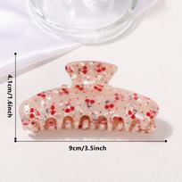 Cherry strawberry hair grab clip sweet style hairpin back head hair shark clip hair accessories beige