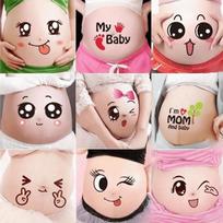 9PCS/Set Peel and Stick Pregnancy Belly Stickers Self Adhesive Baby Bump Stickers  Baby Bump Photos Style 2-9PCS/Set gray