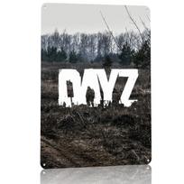 DayZ Game Logo With Soldiers Printed Poster Customized Wall Art Retro Vintage Metal Tin Signs for Gaming Decoration Room House 20x30cm（7.8x11.8inch） gray