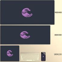 XXL Deskmat Japan Great Waves Large Mouse Pad Anime Desktop Accessories Mousepad Gamer Rubber Desk Mat Gaming Mause Office Pads 30cmx60cm(11.8x23.6inch) pink