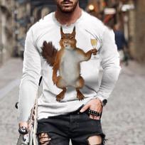 Vyriški marškinėliai su drakonu, laisvalaikio 3D spauda ilgomis rankovėmis Magic Animal grafiniai marškinėliai High Street modelio viršutiniai marškinėliai Vyriški/moteriški hiphopo marškinėliai XS white