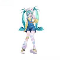 16CM Hatsune Miku figūrėlė Anime makaronų kamštukas Proporcinga humanoidinė saldainis Virtualus vedėjas Modelis Žaislas Kawaii mergaitė Veiksmo figūrėlės with box blue