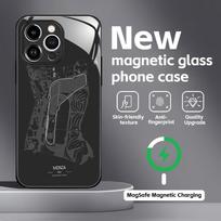 F1 Race Track Print  Phone Case For iPhone 16 15 14 13 12 11 X XR XS 8 Plus Mini Pro Max Glass Magnetic Case iPhone 14 gray
