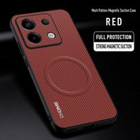 For Xiaomi Redmi Note 13 Pro 4G Case Luxury Car Magnetic Holder Phone Case For Redmi Note13 Pro 4G TPU Silicone Shockproof Cover Redmi Note 13 Pro 4G raudona