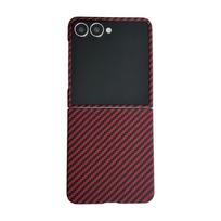 For Samsung Galaxy Z Flip 7 Case Hard carbon fiber Magnetic Wireless Charging Protective Back Cover For Z Flip 7 6 5 4 3 Shell Galaxy Z Flip4 raudona