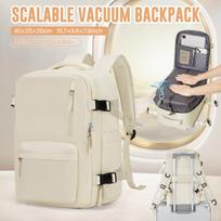 Short Distance Air Vacuum Compression Backpack (No Pump Required), 40x20x25 Ryanair Cabin Bag, Travel Daypack white