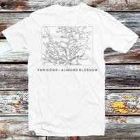 Van Gogh Almond Blossom One Line Abstract Art T Shirt B1377 M gray