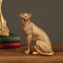 Gepardo figūrėlės skulptūra namų dekoravimui ir papuošalams Walking Leopard brown
