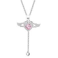 925 Silver Heart Angel Wings Pendant Choker Necklaces For Women Aesthetic Jewelry Accessories Money Jewellery