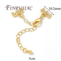 18K Gold Plated Extender Curb Chain,Bracelet Extender Lobster Clasp with Extension Chain Connector For DIY Bracelets Accessories 2 pcs beige