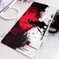 Gamer Mousepad Large Samurai Gaming Mouse Pad Computer Keyboard Pads Locking Edge Mouse Mat XXXL Gaming Mats xmm Desk Mat 300x800x2mm red