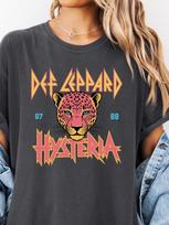 Vintage 80s Rock Band Tee Def Leppard Tshirt Rock And Roll Leopard Retro Music Festival Shirt Oversized Trendy Fan Gift Top Streetwear XL brown