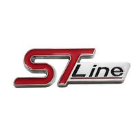 Metaliniai ST-Line automobilių lipdukai automobilio vidurinėms grotelėms, galinėms padangoms ir sparnui, emblemos lipdukas, tinka „Focus“, „Mondeo“, „Edge“ ir „Explorer“ modeliams sidabras/raudona